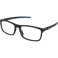 Tommy Hilfiger Eyewear TH 1956 Herren-Brille inkl. Gläser Vollrand Quadratisch Kunststoff-Gestell 55/16/140, schwarz