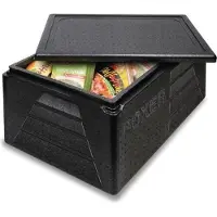 HorecaTraders Thermobox Boxer Gastronorm 1/1 Schwarz 42Ltr