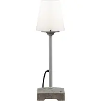 Konstsmide Lucca Small white grau lackiertes Aluminium, massiver Betonfuß, weißer Kunststoffschirm 453-300