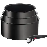 Tefal Ingenio Eco Resist L39792, Kochset, Schwarz, Aluminium, Titan, Schwarz, Thermo-Punkt