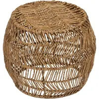 MUST Living Beistelltisch Gracio aus Abaca, rundes Design im Boho Stil, naturfarben, Ø 44 cm