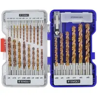 Tivoly Set 25 Metallbohrer FURIUS HSS beschichtet FUSIO Kreuzspitze Ø 2 bis 13mm + 1 Nussbaumfräser Ø 15mm - 11454170002