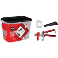 Rubi | Fliesennivelliersystem | 100 Nivellierkeile + 100 Kabelbinder 1,5 mm für Keramik zwischen 3 und 12 mm + 1 Fliesenzange | Delta Level System