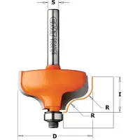 Cmt 960.040.11 Profilfräser, gewellt mit erhöhtem Rand R=4 Schaft 8mm