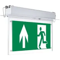 Optonica LED LED Fluchtwegschild beleuchtet - 2W - 3 Stunden Notbeleuchtung bei Stromausfall - Notausgang-Pfeil oben