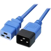 Lindy 1m IEC C19 auf IEC C20 Verlaengerung blau