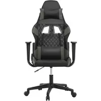 vidaXL Gaming-Stuhl mit Massagefunktion Schwarz und Grau Kunstleder