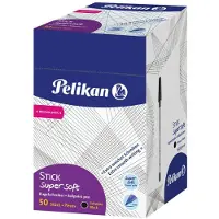 Pelikan Kugelschreiber Stick super soft Schwarz 50 Stück in Display-Schachtel