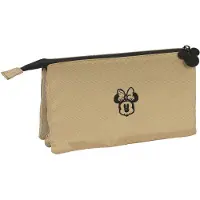 Safta Dreifaches Mehrzweck-Etui Minnie Mouse Premium Beige (22 x 12 x 3 cm)