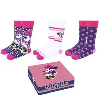 Cerdá Akcesoria Disney Minnie - Zestaw 3 Skarpetek Premium dla Fanów