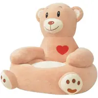 vidaXL Plüsch-Kindersessel Bär Braun