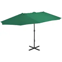 vidaXL Sonnenschirm mit Aluminium-Mast 460x270 cm Grün