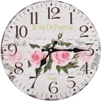 vidaXL Vintage Wanduhr Blumen 30 cm