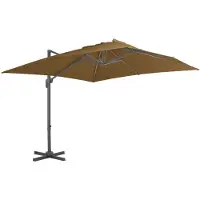 vidaXL Ampelschirm mit Aluminium-Mast 300x300 cm Taupe