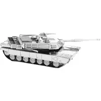 Metal Earth Fascinations MMS206 - Metal Earth 502459 - M1 Abrams Panzer, lasergeschnittener 3D-Konstruktionsbausatz, 2 Metallplatinen, ab 14 Jahren
