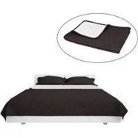 vidaXL Zweiseitige Tagesdecke Gesteppt 170 x 210 cm Creme und Braun