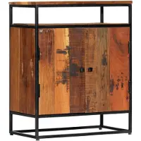 vidaXL Beistellschrank 60x35x76 cm Massives Altholz und Stahl