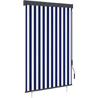 vidaXL Außenrollo 120 x 250 cm Blau und Weiß