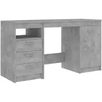 vidaXL Schreibtisch Betongrau 140x50x76 cm Holzwerkstoff