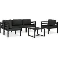 vidaXL 6-tlg. Garten-Lounge-Set mit Kissen Aluminium Anthrazit