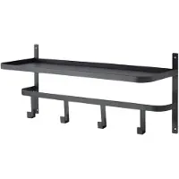 Loft42 | Garderobe Regal 6 Haken Schwarz Metall 21x27x61.5 cm | NADUVI