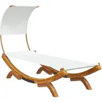 vidaXL Sonnenliege mit Dach 100x200x126 cm Bugholz Massiv Creme