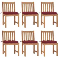 vidaXL Gartenstühle 6 Stk. mit Kissen Massivholz Teak