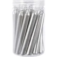 Kaemingk Set mit 22 silbernen Wachs-Tafelkerzen 10,5cm