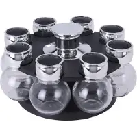 Excellent Housewares ORION Gewürzregal Gewürzhalter Organizer Streuer-Set 8 Stück Gewürzbehälter
