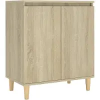 vidaXL Sideboard mit Massivholz-Beinen Sonoma-Eiche 60x35x70 cm