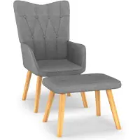 vidaXL Relaxsessel mit Hocker Dunkelgrau Stoff