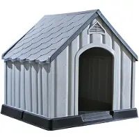 vidaXL Hundehütte Grau 92x87x91 cm Kunststoff
