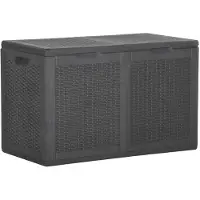 vidaXL Garten-Aufbewahrungsbox 180 L Schwarz PP Rattan