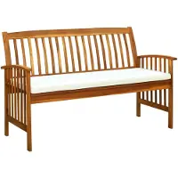 vidaXL Gartenbank mit Kissen 147 cm Massivholz Akazie