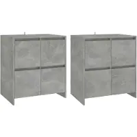 vidaXL Sideboards 2 Stk. Betongrau 70x41x75 cm Holzwerkstoff