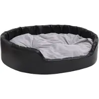 vidaXL Hundebett Schwarz-Grau 99x89x21 cm Plüsch und Kunstleder