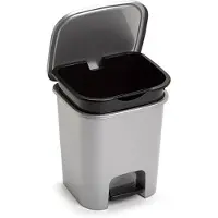 PlasticForte Treteimer - silber - 7,5 Liter - 24 x 22 x 25 cm