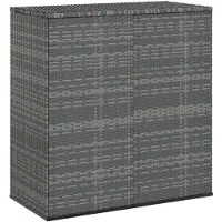 vidaXL Garten-Kissenbox PE Rattan 100x49x103,5 cm Grau