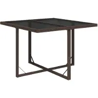 vidaXL Gartentisch Braun 109x107x74 cm Poly Rattan und Glas