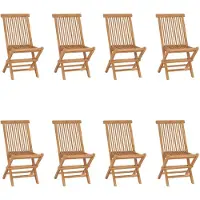 vidaXL Klappbare Gartenstühle 8 Stk. Massivholz Teak
