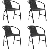 vidaXL Gartenstühle 4 Stk. Rattan-Optik Kunststoff und Stahl 110 kg