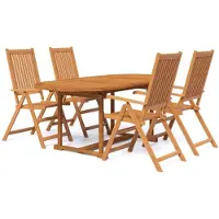 vidaXL 5-tlg. Garten-Essgruppe Massivholz Akazie 120-170 cm