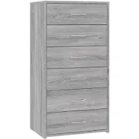 vidaXL Sideboard mit 6 Schubladen Grau Sonoma 50x34x96cm Holzwerkstoff