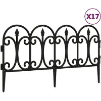 vidaXL Rasenkanten 17 Stk. Schwarz 10 m PP