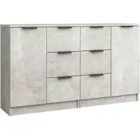 vidaXL Sideboards 2 Stk. Betongrau 60x30x70 cm Holzwerkstoff