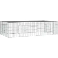 vidaXL Kaninchenkäfig 2 Paneele 220x110x55 cm Verzinktes Eisen