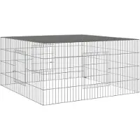 vidaXL Kaninchenkäfig 110x110x55 cm Verzinktes Eisen