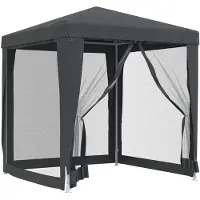 vidaXL Partyzelt mit 4 Mesh-Seitenwänden Anthrazit 2x2 m HDPE