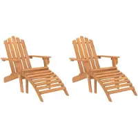 vidaXL Adirondack-Gartenstühle mit Fußteilen 2 Stk. Massivholz Akazie