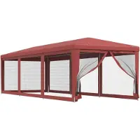 vidaXL Partyzelt mit 8 Mesh-Seitenwänden Rot 3x9 m HDPE